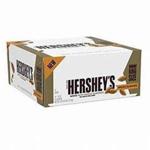 Picture of HERSHEYS WHITE WHOLE ALMONDS KING SIZE 2.6OZ 18CT