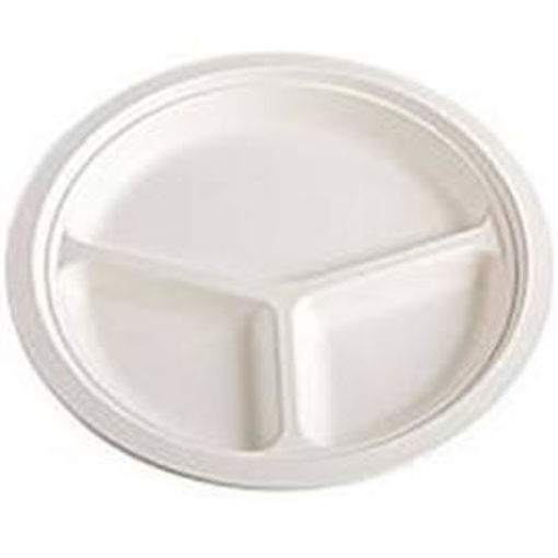 Picture of THREE COMPARTMENTS PLASTIC PLATES 10IN 5CT