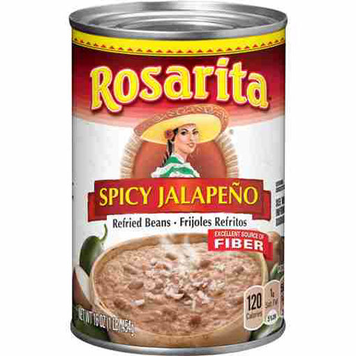 Picture of ROSARITA SPICY JALAPENO REFRIED BEANS CAN 16OZ