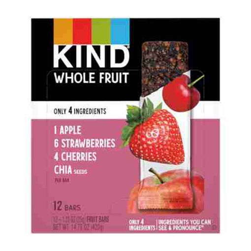 Picture of KIND WHOLE FRUIT APPLE STRAWBERRIES CHERRIES CHIA 1.23OZ 12CT