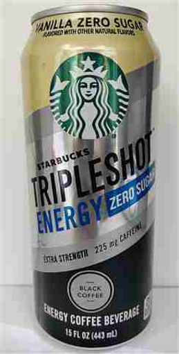 Picture of STARBUCKS TRIPLESHOT BLACK COFFEE VANILLA ZERO SUGAR 15OZ 12CT